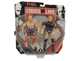 Kurt Angle &amp; Mr. Anderson Dual Signed TNA Cross the Line Action Figure Set - £62.75 GBP