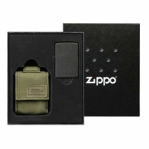 Zippo - Black Crackle Lighter and Green MOLLE Pouch Gift Set - 49400 - £29.46 GBP
