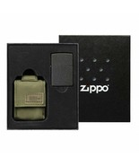 Zippo - Black Crackle Lighter and Green MOLLE Pouch Gift Set - 49400 - £29.43 GBP