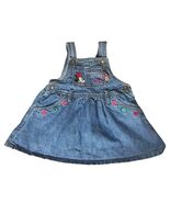 Vtg 2000s Y2K Disney Baby Minnie Mouse Denim Jumper Overall Dress Bibs 12M - $59.39