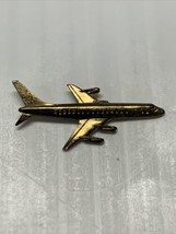 Vintage Gold Tone Airplane Lapel Tie Pin  Aviation KG Airplanes Flags - $14.85