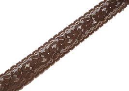 1-1/4 inch / 3cm wide - 5yd -20 yds Coffee Brown Stretch Elastic Lace Trim  L798 - $6.99+