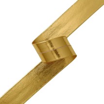2-Yards 40Mm Fold Over Polyurethan Faux Leather Trim, Tr-12192 (Gold) - £17.22 GBP