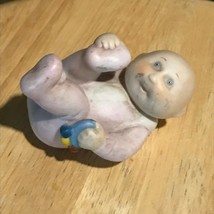 Vintage 1984 O.A.A. Signed Small Porcelain Bald-Headed Baby Grabbing Toes Figuri - £9.01 GBP