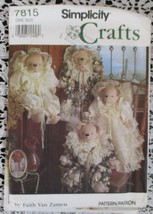 Simplicity Crafts 7815 Stuffed Angel Bears & Clothing 18" NEW - $6.72