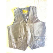 PJ’s Hobo Industries Black Leather Vest Men’s Size M Snap Front Western ... - $1,007.76 MXN