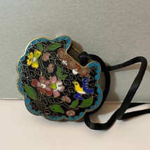 Vintage Chinese Cloisonné Necklace Bird Flowers Two Sided Jewelry - £198.10 GBP