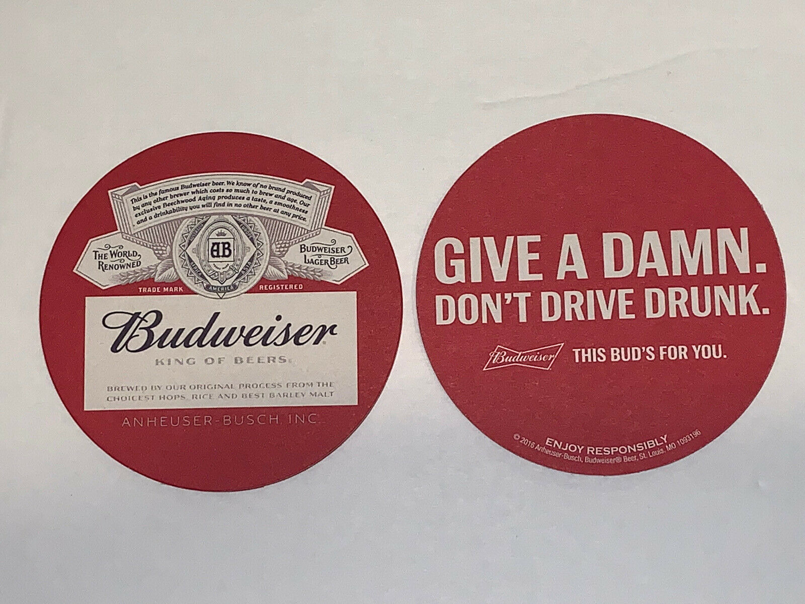 Lot of (20) Budweiser KING OF BEERS Coasters - £12.02 GBP