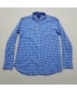 J Crew Shirt Boys 8 Blue Check Button Up Long Sleeve Pocket - $360.99 MXN