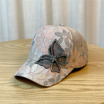 Lace Thin Hat Women&#39;s Breathable Sunscreen Rhinestone Butterfly Baseball Cap Str - £9.44 GBP