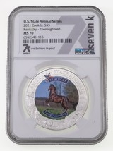 2021 Cook Islands S$5 1 Oz. US Animal Kentucky Graded by NGC as MS70 - £89.08 GBP