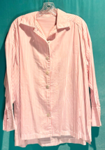 Anonymous Button-Down Shirt Womens Size 3XL Pink Stripes Broadcloth Gran... - £10.12 GBP