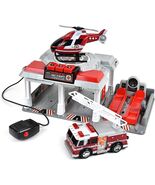 Sunny Days Fire and Rescue Garage Light &amp; Sounds Toy Set with Helicopter... - $30.63 CAD