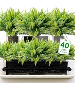 Aumveyi 40 Pcs Artificial Boston Fern Plants Bushes Outdoor Fake Flowers... - £38.53 GBP