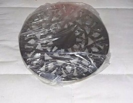 Vintage Leonard Silverplate Glass Pierced Round Trivet Italy #876 New Old Stock - $10.99