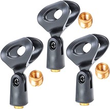 3 PCS Black Universal Nut Adapter Microphone Clip Clamp Holder For All Mic stand - £6.50 GBP