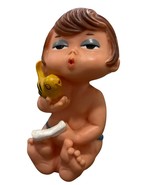 Vintage Rubber Squeaker Toy Ideal Baby Girl Singing with Bird &amp; Music - $630.25 MXN