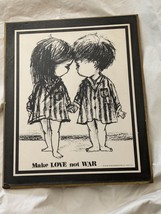 1970 Moppets Make Love Black Fran Mar Wall Plaque USA 9 x 11 in - £18.19 GBP