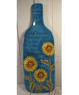 Spoon Rest Blue w/ Sunflowers Grasslands Road Wine Bottle Shape 11 1/2&quot;. - $9.77