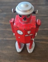 Vintage Red Atomic Robot Man Wind-Up Toy, No Key, Not Tested - £8.52 GBP