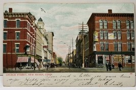 New Haven Connecticut Church Street 1906 Postcard F9 - £6.31 GBP