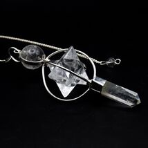 Clear Crystal Quartz Pointed Pencil with Small Merkaba Chakra Balancing ... - $29.67