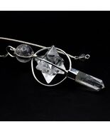 Clear Crystal Quartz Pointed Pencil with Small Merkaba Chakra Balancing ... - $29.67