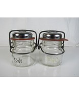Salt &amp; Pepper Shakers 1893 FP 3 Canning Jars with Wire Clasp Set Of 2 - $271.03 MXN