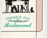 Dimmick Inn Restaurant Menu Milford Pennsylvania 1990&#39;s - $17.82