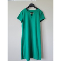 Talbots Dress Small Green Knit Cotton Short Sleeve Metal Accent - €17,19 EUR