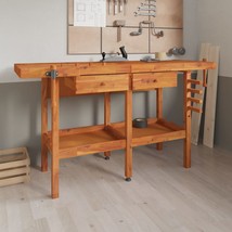 Workbench with Drawers and Vices 162x62x83 cm Solid Wood Acacia - £148.75 GBP