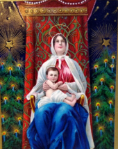 Christmas Postcard Madonna Holds Baby Jesus Series 1480 Germany 1909 Embossed - £26.59 GBP