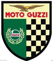 Moto Guzzi Shield Castrol Italian Motorcycle Bumper Sticker Decal Made In Usa - £13.34 GBP