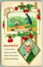 George Washington Primo IN Guerra E Cuori Goffrato Dorato DB Cartolina G12 - £3.97 GBP