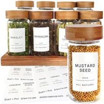 160 Spice Jar Labels: Minimalist Matte White Sticker Black Text. Waterproof Stic - $30.99