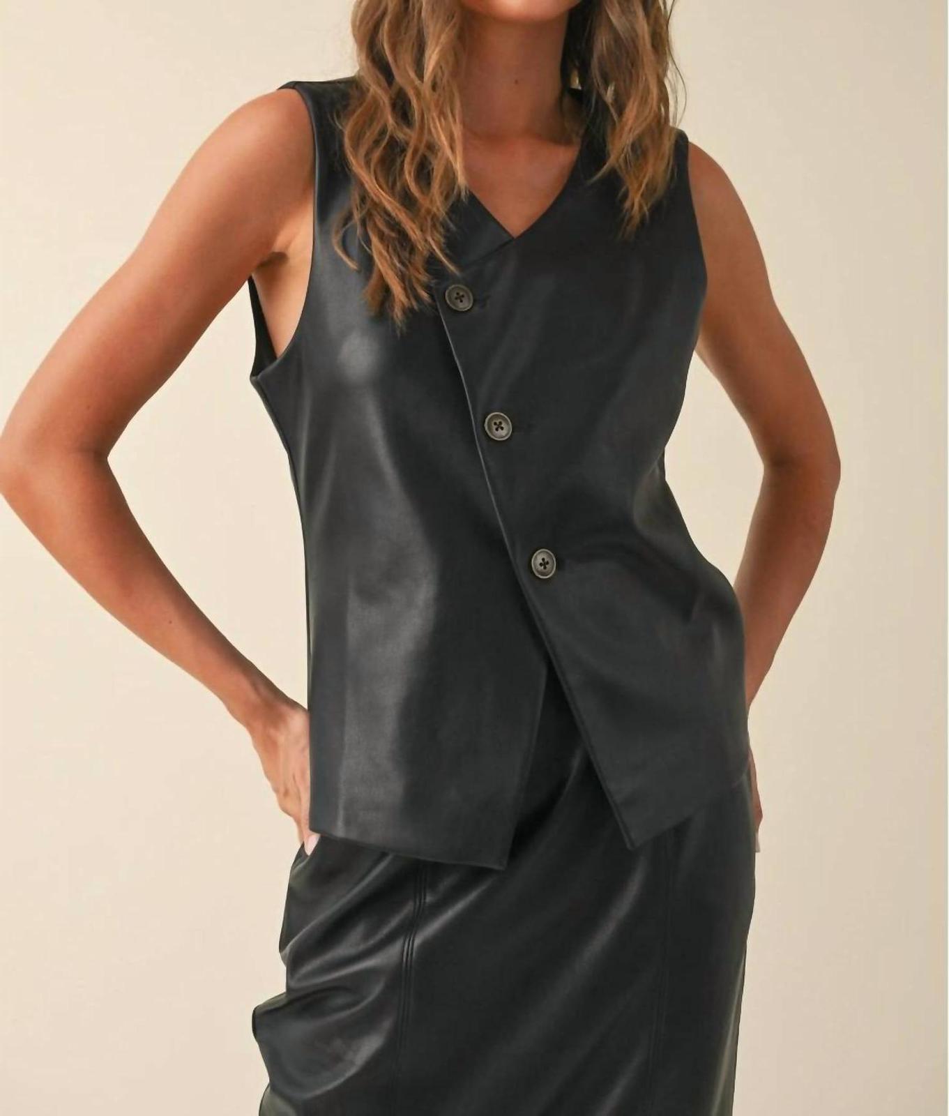 Miou Muse Asymmetric Leather Vest Size S - $50.49