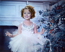 Shirley Temple 8x10 HD Aluminum Wall Art Dressed as Fairy By Christmas Tree - £31.41 GBP