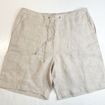 Chicos Shorts 2.5 Womens 14 Linen Bermuda Beige Pull On Beach Coastal Travel - £22.01 GBP