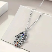 Hamsa Chakra Pendant Necklace - $31.00