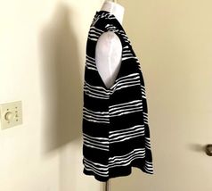 Cache Womens Black Stripe Sleeveless Knit Cardigan Vest Size XL - £15.45 GBP