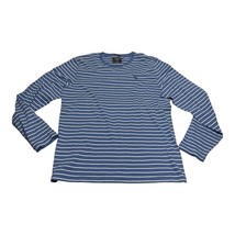 Abercrombie &amp; Fitch Shirt Men&#39;s Large Blue White Striped 100% Cotton Pullover - £17.57 GBP