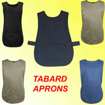 LADIES WOMEN TABARD APRON OVERALL KITCHEN CATERING CLEANING BAR PLUS SIZ... - £31.59 GBP+