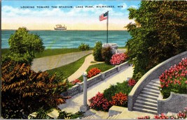 Looking toward the Stadium Lake Park Milwaukee Wisconsin Vintage Postcard (C5) - £4.40 GBP