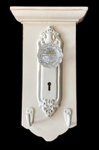 Shabby Sheik White Door Knob Coat Hanger with Two Hooks &amp; a Door Knob Wa... - £9.45 GBP
