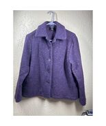 Eileen Fisher Women&#39;s Textured Wool Jacket Medium Dark Purple Button Fro... - $54.00 CAD