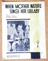 When Mother Nature Sings Her Lullaby Sheet Music 1938 Bing Crosby on Cover - £1.19 GBP