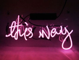 &#39;This way&#39; illuminated sign Art Garage Neon Light Sign 12&quot;x8&quot; [High Quality] - £54.95 GBP