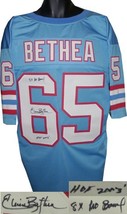 Elvin Bethea signed Blue TB Custom Stitched Pro Style Football Jersey du... - £86.60 GBP
