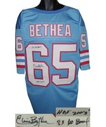 Elvin Bethea signed Blue TB Custom Stitched Pro Style Football Jersey du... - £87.68 GBP