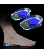 2 Pairs Heel Support Gel Silicone Cushion Orthotic Insole Plantar Care H... - £16.33 GBP